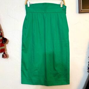 VINTAGE YVES SAINT LAURENT GREEN PENCIL SKIRT EXCELLENT CONDITION SZ SMALL